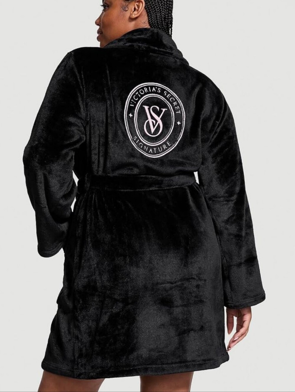 Victoria's Secret Signature Black Plush Robe, SIZE XL/XXL